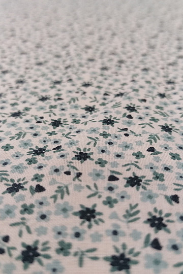 Tessuto di cotone TOMETA fiore blu