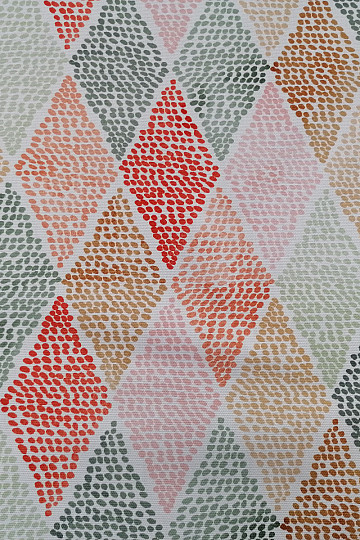 Tessuto decorativo rombi rosso-verde