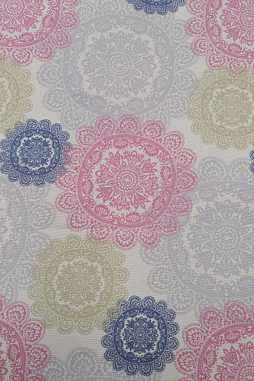 Tessuto decorativo MANDALA rosa-grigio
