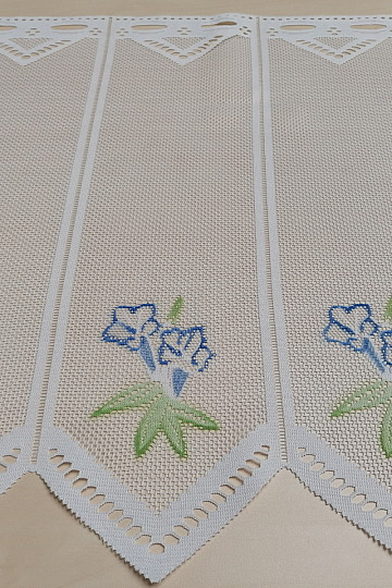 Tenda jacquard DD 875 Fiori blu