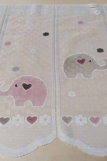 Tenda per bambini su una vetrata - jacquard ELEFANTI II