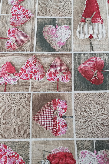 Tessuto decorativo SRDÍČKA LIDIA rosso