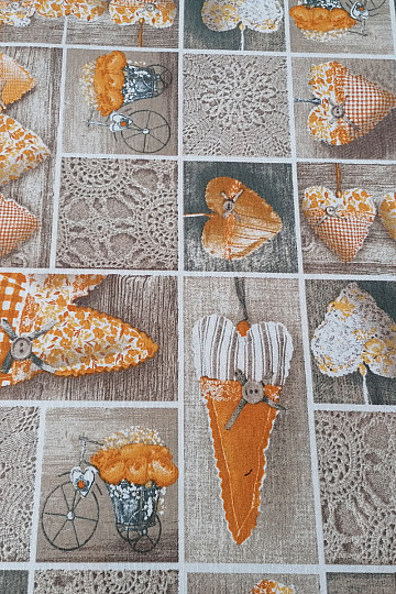 Tessuto decorativo CUORE DI LIDIA giallo