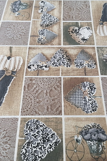 Tessuto decorativo SRDÍČKA LIDIA grigio
