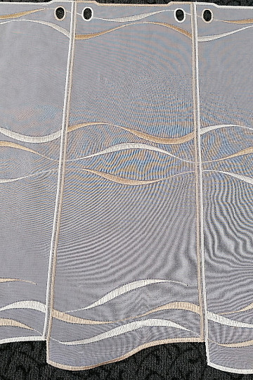 Tenda in vetro colorato - velo di strisce marrone chiaro