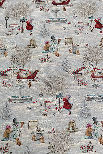 Tessuto arazzo BAMBINI IN INVERNO