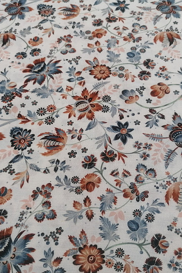 Tessuto di cotone VARANASI KALAMKARI bianco