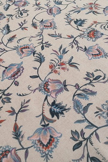 Tessuto decorativo PICCOLO FIORE BLU