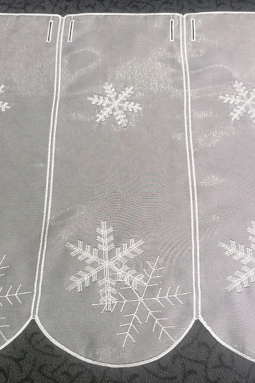 Tenda natalizia per vetrata ricamata con glitter 11582