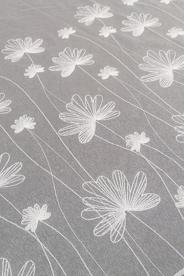 Tenda bianca ricamata di lusso con fiori 11749/0001