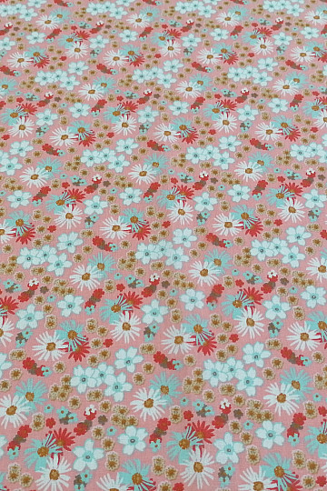 Tessuto di cotone ZINIA fiori di pesco