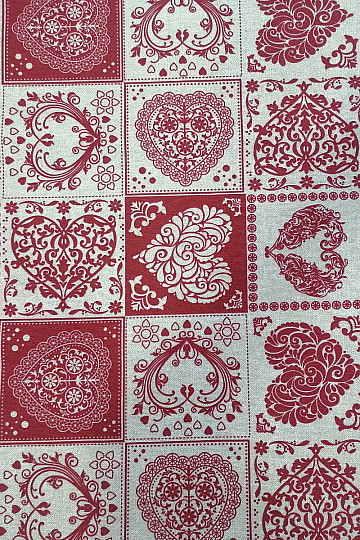 Tessuto decorativo AMORE GRANATO rosso