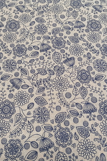 Tessuto decorativo Fiori al neon blu