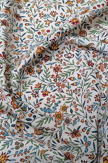 Tessuto in cotone INDIENE giallo-verde