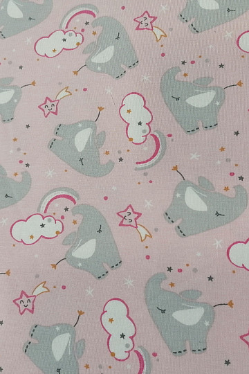 Maglia in cotone con stampa ELEFANTE rosa