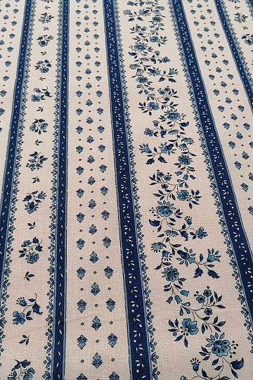 Tessuto di cotone MAJOLIKA riga blu