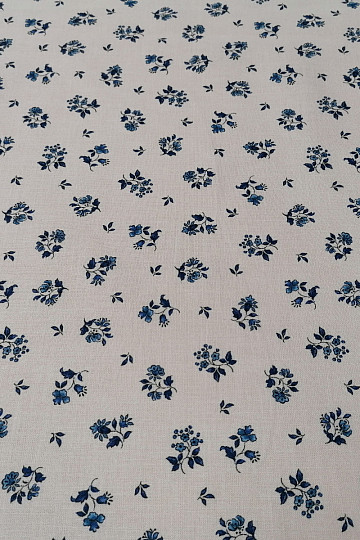 Tessuto di cotone MAJOLIKA fiore blu