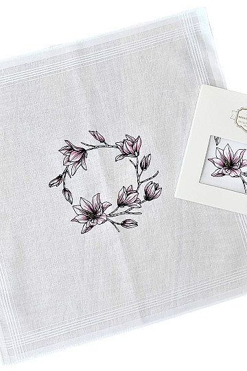 Fazzoletti in tessuto da donna - fazzoletto stampato a mano Fiore 1 pz