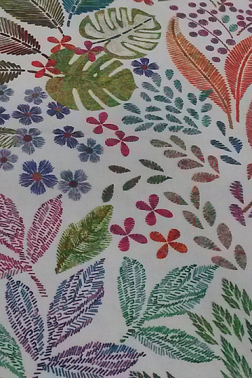 Tessuto decorativo colorato MELIA LEAVES