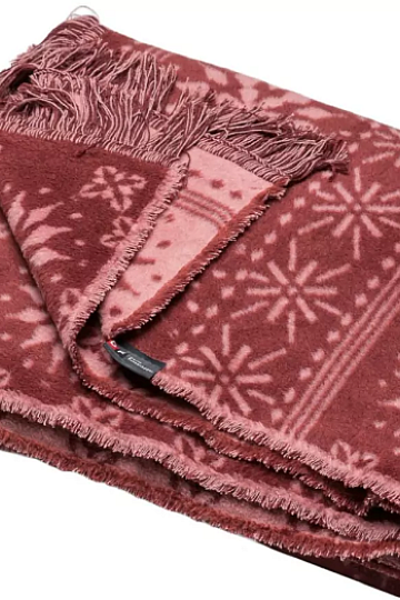 Coperta in cotone Fiocchi di neve invernali Fiocchi rossi