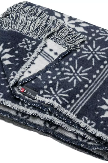 Coperta in cotone Fiocchi di neve invernali Fiocchi blu