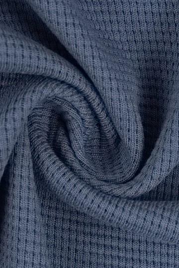 Maglia di cotone con trama waffle - blu