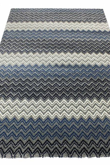 Tappeto moderno ZIG ZAG blu