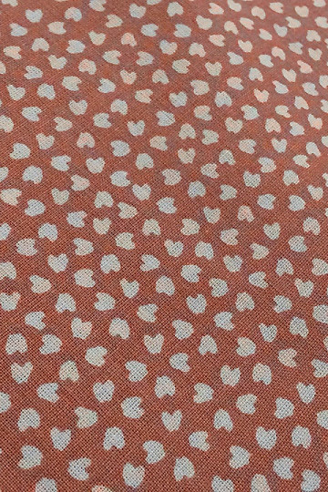 Tessuto di cotone CUORE color salmone