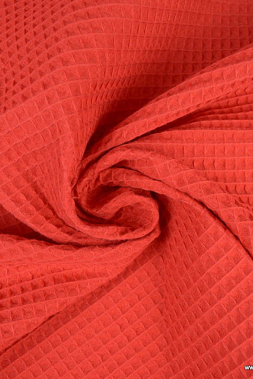 Tessuto waffle di cotone rosso