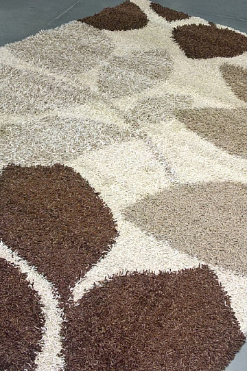 Tappeto in pezzi SHAGGY EXTRA foglie beige