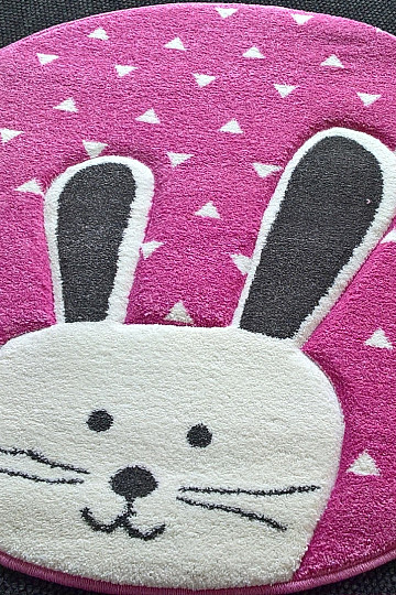 Tappeto rotondo per bambini PASTEL Bunny rosa