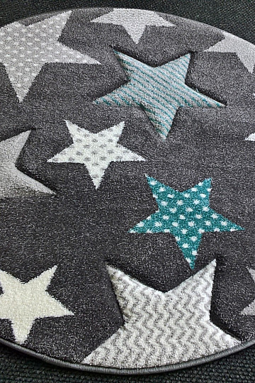 Tappeto rotondo per bambini PASTEL Stars