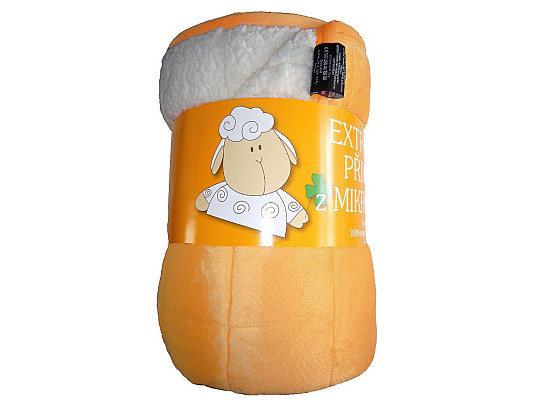 coperta in microfibra EXTRA SOFT punto PECORA arancione chiaro