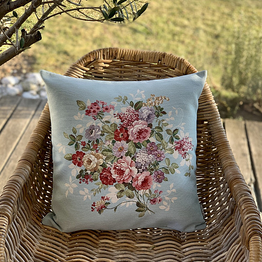 Fodera per cuscino arazzo FIORE BLU