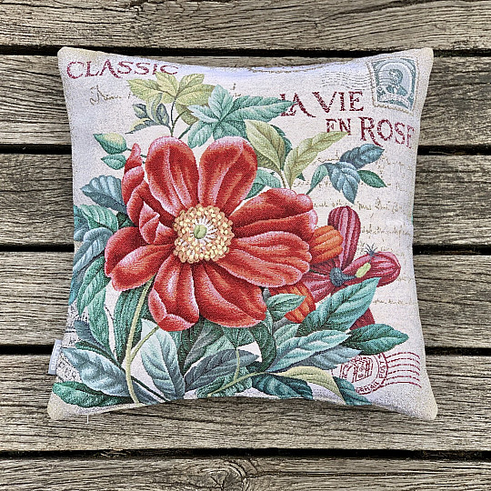 Federa per cuscino FIORE - CARTOLINA ROSSO
