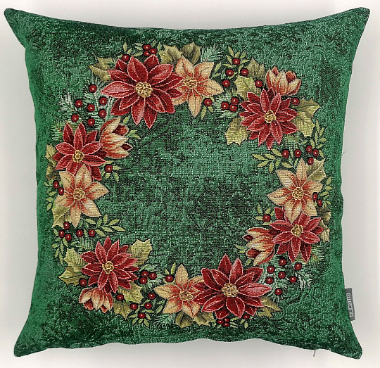 Copri arazzo natalizio CORONA DI NATALE ROSA VERDE