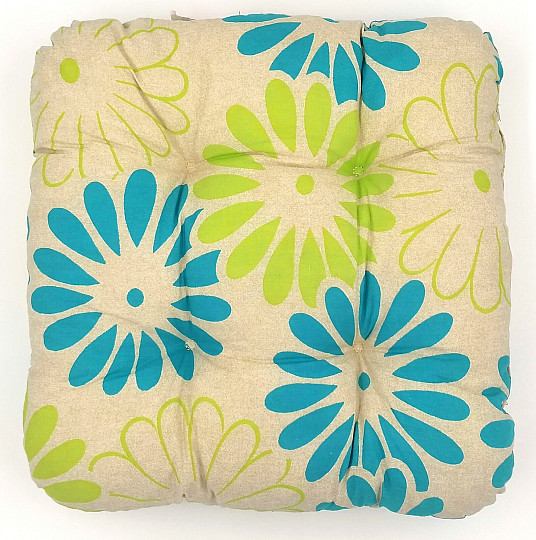 Divano fiore blu-verde