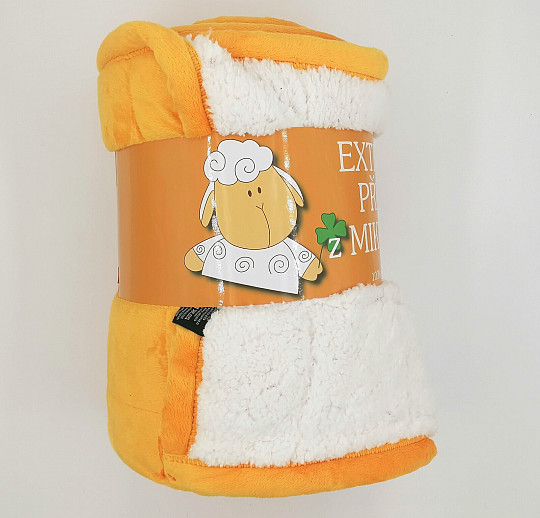 coperta in microfibra EXTRA SOFT SHEEP cuciture miele