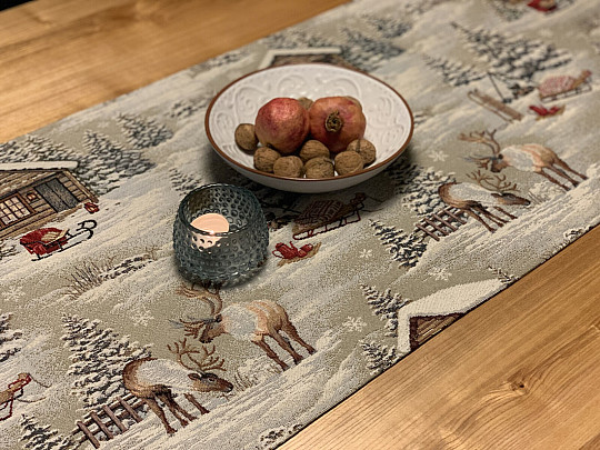 Tovaglia arazzo, sciarpa PAESAGGIO INVERNALE TUTTO