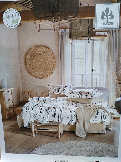 Biancheria da letto di lusso in raso IRISETTE SKY 8463-80 NATUR ROSALIE