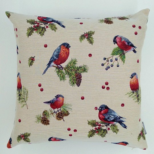 Fodera per cuscino arazzo WINTER BIRD