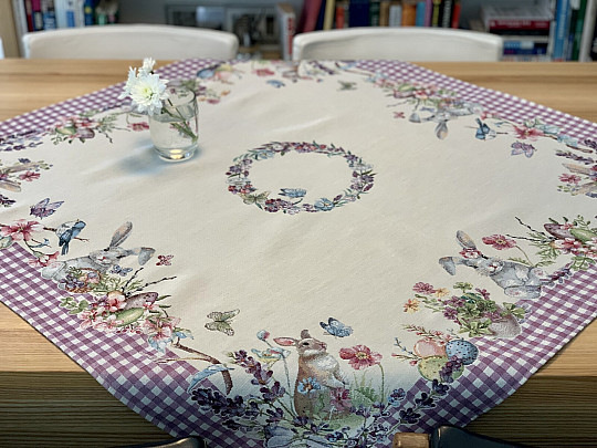 Tovaglia e sciarpa Tapestry EASTER TIME quadri viola