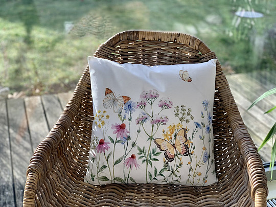 Fodera per cuscino decorativo FARFALLE DEL PRATO
