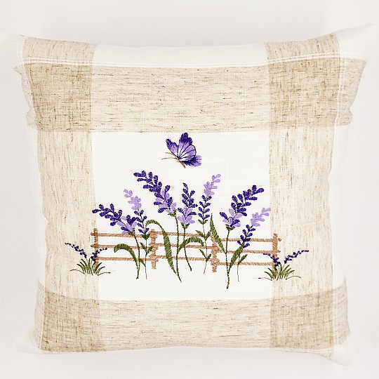 Federa ricamata LAVANDA DIETRO IL RECINTO