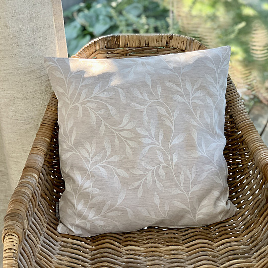 Fodera per cuscino decorativo LEAFS beige - double face
