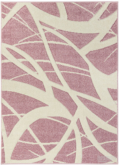 Tappeto in pezzi PORTLAND rosa e bianco