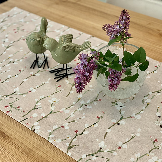 Tovaglia e scialle NOA Twigs piccolo rosa