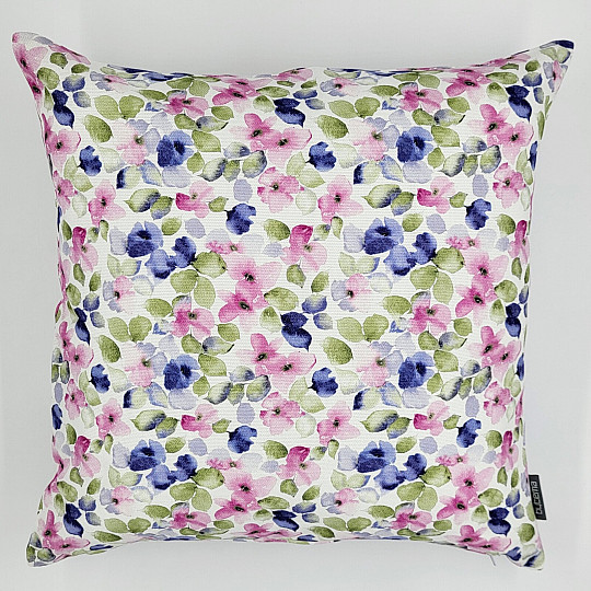 Fodera per cuscino decorativo PICCOLI FIORI ROSA BLU