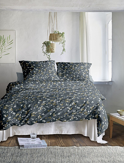 Raso di cotone lusso IRISETTE WAVE 8565-20 BRANCHES grigio