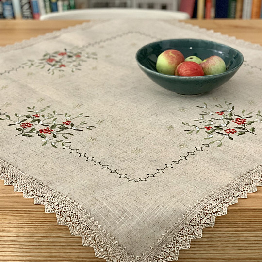 Tovaglia in pizzo vischio